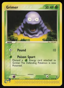 E-Reader Grimer 57/97 Dragon Yuka Morii Clay Art Pokemon TCG Card - Image 1