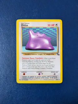 Pokemon TCG Ditto 18/62 Fossil Non Holo Rare WOTC Card - Image 1