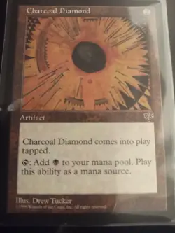 Charcoal Diamond Magic The Gathering Mirage VINTAGE 1996 Artifact #296 Card MTG - Image 1