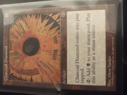 Charcoal Diamond Magic The Gathering Mirage VINTAGE 1996 Artifact #296 Card MTG - Image 2