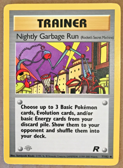 Pokemon Gray 1st Ed Error Team Rocket Trainer Nightly Garbage Run 77/82 NMM 2000 - Image 1