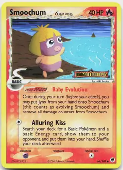 Smoochum 64/101 Common Dragon Frontiers Pokemon Reverse Holo Near Mint - Image 1