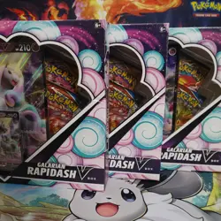 Pokemon TCG Galarian Rapidash V Box Lot Of 3 Sealed. - Image 1