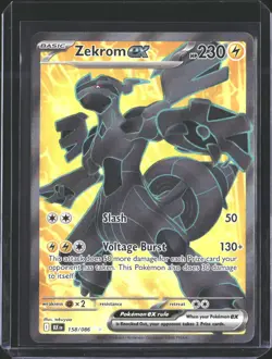 Zekrom ex 158/086 Holo Ultra Rare Black Bolt Pokemon NM/M - Image 1