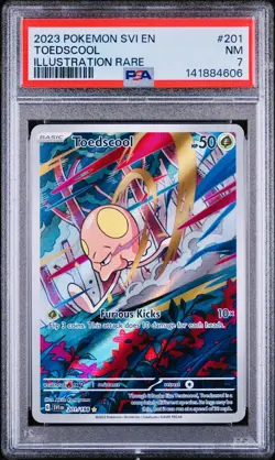 POKEMON PSA 7 TOEDSCOOL ILLUSTRATION RARE 201/198 SCARLET e VIOLET ENGLISH 2023 - Image 1