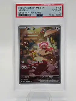 2025 POKEMON MEG EN STUFFUL 154/132 ILLUSTRATION RARE PSA 10 GEM MINT - Image 3