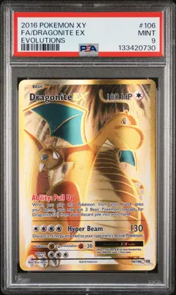 Dragonite EX 106/108 Evolutions Pokemon PSA 9 - Image 1