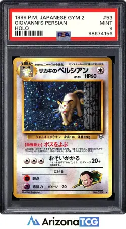 Pokemon 1999 Giovanni's Persian 53 Holo Gym 2 Japanese PSA 9 - Image 1
