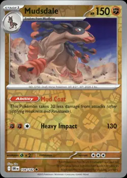 Mudsdale 108/182 Uncommon Destined Rivals Pokemon Reverse Holo Near Mint - Image 1