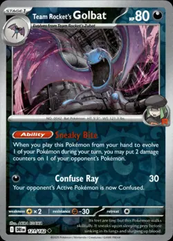 Team Rocket's Golbat 121/182 Uncommon Destined Rivals Pokemon Reverse Holo NM - Image 1