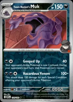 Team Rocket's Muk 124/182 Uncommon Destined Rivals Pokemon Reverse Holo NM - Image 1