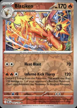 Blaziken 042/182 Rare Destined Rivals Pokemon Reverse Holo Near Mint - Image 1