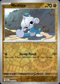 MEDITITE 099/182 COMMON DESTINED RIVALS POKEMON REVERSE HOLO NM - Image 1