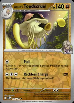 ARVEN'S TOEDSCRUEL 110/182 UNCOMMON DESTINED RIVALS POKEMON REVERSE HOLO NM - Image 1