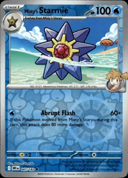 Misty's Starmie 047/182 Uncommon Destined Rivals Pokemon Reverse Holo Near Mint - Image 1