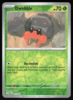 Dwebble 011/182 Common Destined Rivals Pokemon Reverse Holo Near Mint - Image 1
