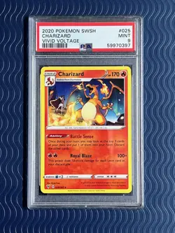 Pokemon 2020 SWSH Vivid Voltage Charizard (Non-Holo) 025 PSA 9 - Image 1
