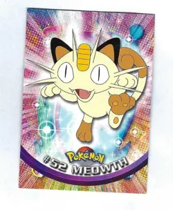 1999 Topps Pokemon #52 Meowth Series 1 Blue Logo - Image 1