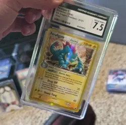 Feraligatr CGC 7.5 EX Dragon Frontiers 2/101 Delta Species Holo Rare EN - Image 3
