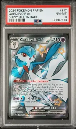 GARDEVOIR EX #217 PSA 8 • 2024 POKEMON PAF EN-PALDEAN FATES SHINY ULTRA RARE - Image 1
