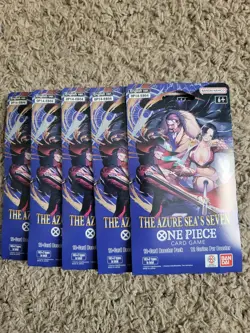 One Piece TCG The Azure Sea’s Seven OP-14 Sleeved Booster Pack - SEALED LOT OF 5 - Image 1