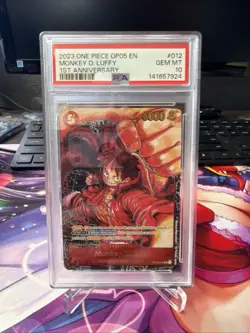 One Piece OP05 Monkey D. Luffy 1st Anniversary ST01-012 PSA 9 English - Image 1