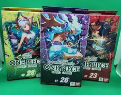 One Piece Starter Deck Bundle LOT OF 3 ST-23 ST-26 ST-28 Shanks Luffy Yamato - Image 1