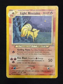 Light Ninetales 50/105 Neo Destiny Non Holo Heavily Played Pokemon Card - Image 1