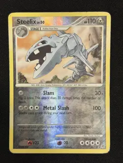 Steelix 38/130 Reverse Holo Rare Diamond and Pearl Heavily Played Pokemon Card - Image 1