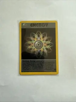 Rainbow Energy 17/82 Team Rocket Pokemon Card Holo Rare Lightly Played LP + - Image 1