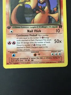 Pokemon 2000 Team Rocket 1st Edition Dark Charizard 21/82 Non-Holo Rare Card - Image 3