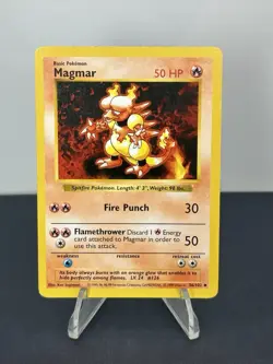 Pokemon TCG Magmar Base Set Shadowless Uncommon Card 36/102 - Image 1