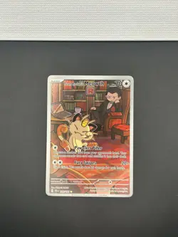 Team Rockets Meowth 203/182 Destined Rivals Illustration Rare Pokemon Card - NM - Image 1