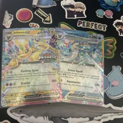 Jolteon and Vaporeon Ex Prismatic Evolutions Pokemon Card NM - Image 1