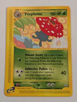 POKEMON AQUAPOLIS NON HOLO VILEPLUME RARE CARD 43/147 - Image 1