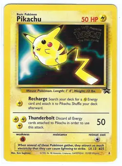 Pikachu - WB Presents First Pokemon Movie - BLACK STAR PROMO # 4 - STAMPED - NM - Image 1