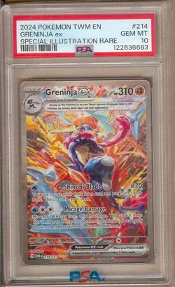 2024 POKEMON GRENINJA EX TWILIGHT SPECIAL ILLUSTRATION #214 PSA 10!! - Image 1