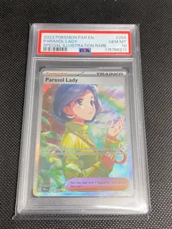 Pokemon 2023 Parasol Lady 255/182 Full Art SIR Paradox Rift GEM MINT PSA 10 - Image 1