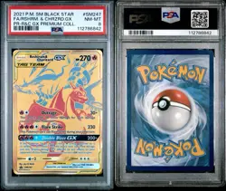 PSA 8 NM 2021 Pokemon SM247 Reshiram & Charizard GX Black Star Promo - Image 3