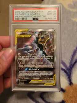2019 POKEMON SM BLACK STAR PROMO #SM193 FULL ART/GARCHOMP & GIRATINA GX PSA 10 - Image 1