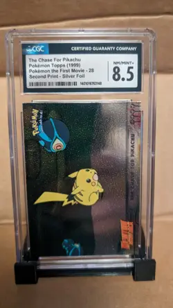 1999 Topps Pokemon Movie Edition The Chase For Pikachu #28 Holo Foil CGC 8.5 - Image 1