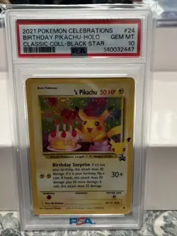 2021 Pokemon Celebrations Birthday Pikachu HOLO CELEBRATIONS (PSA 10 GEM MINT) - Image 3