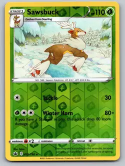 Sawsbuck 012/198 Rare Chilling Reign Pokemon Reverse Holo Near Mint - Image 1