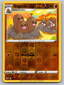 Dugtrio 093/202 Uncommon Sword & Shield Pokemon Reverse Holo Near Mint - Image 1