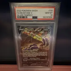 PSA 10 2022 Pokemon TCG Silver Tempest Skuntank V 181/195 Full Art Holo - Image 1