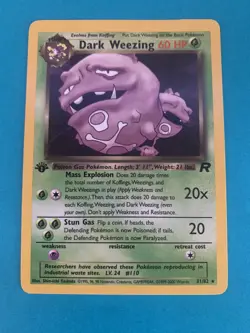 Pokemon TCG: 1999 Team Rocket Dark Weezing 1st Edition Non-Holo 31/82 - Image 1