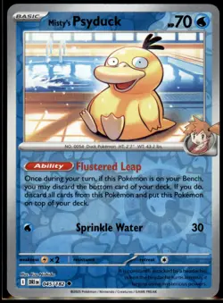 Misty's Psyduck 045/182 Uncommon Destined Rivals Pokemon Reverse Holo Near Mint - Image 1