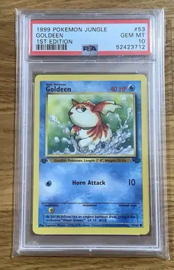 1999 Pokemon Jungle 1st Edition #53 Goldeen PSA 10 GEM MINT - Image 1