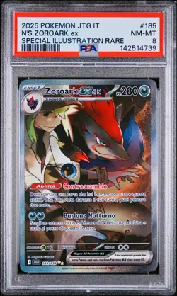 POKEMON PSA 8 N’S ZOROARK EX SPECIAL ILLUSTRATION RARE 185/159 JOURNEY TOGETHER - Image 1