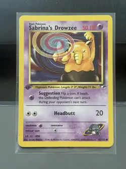 Pokemon TCG - 1st Edition Sabrina’s Drowzee 92/132 - Gym Heroes - Image 1